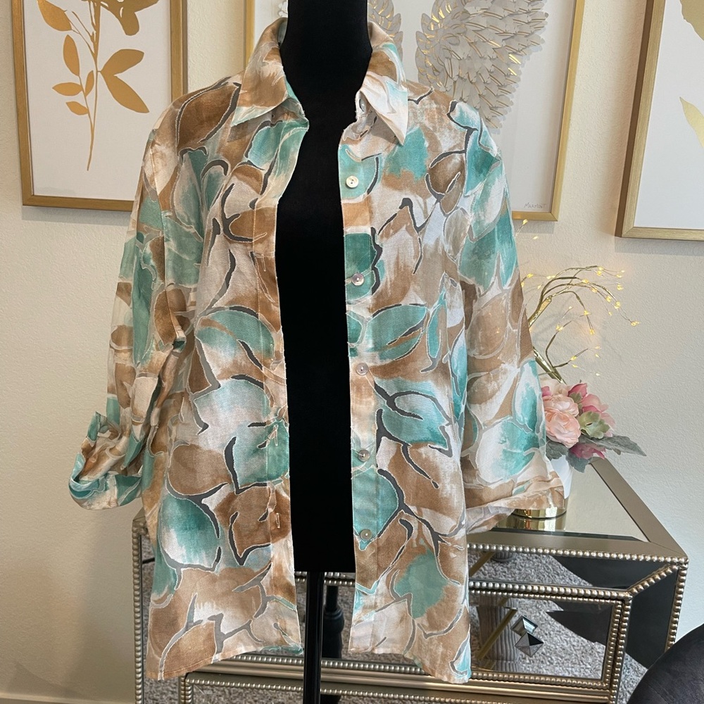 Alfred Dunner floral blouse Size 14